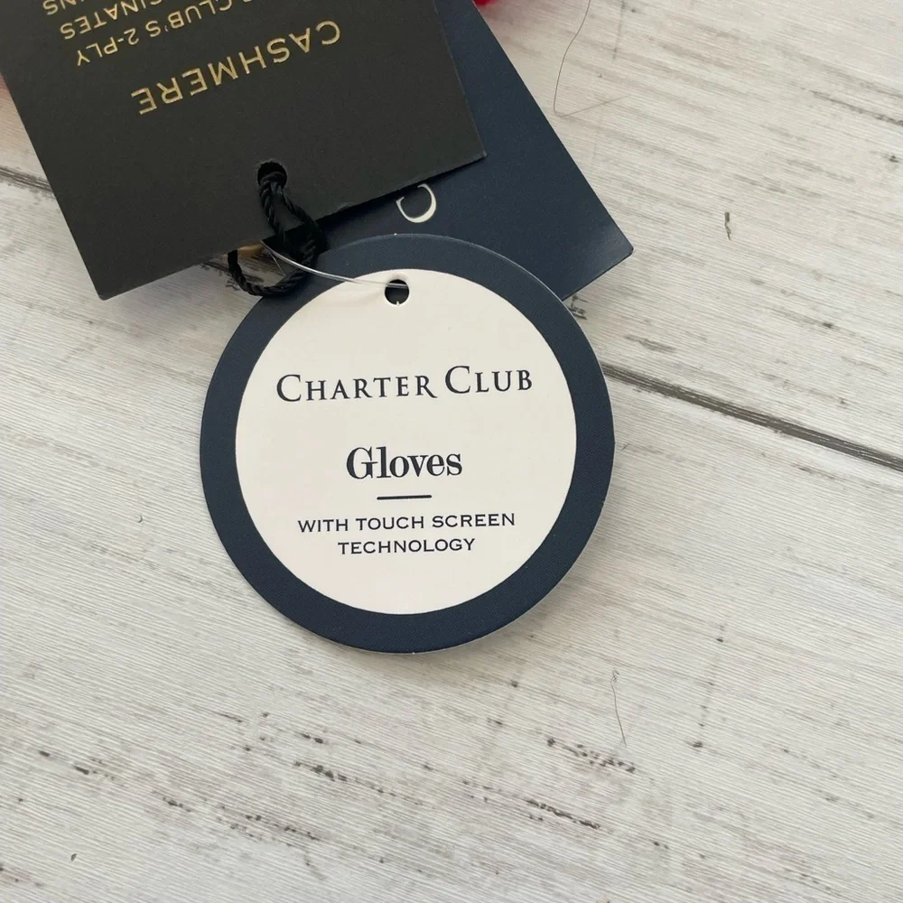 Touch Screen Compatible Gloves Charter Club 100% Cashmere Red One-Size NWT - Picture 10 of 11